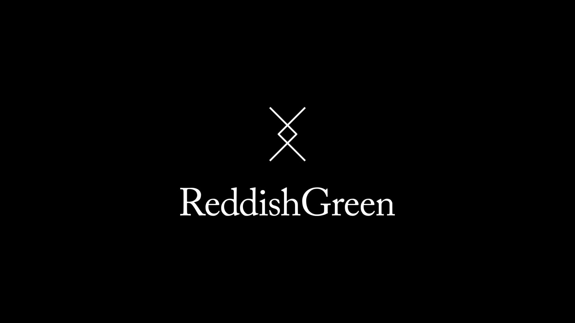 ReddishGreen logo, designed by Undivided, on a plain black background