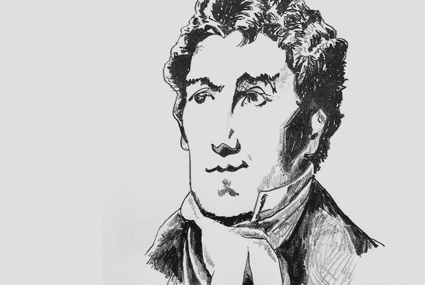 Hand drawn sketched portrait of Thomas Arnold